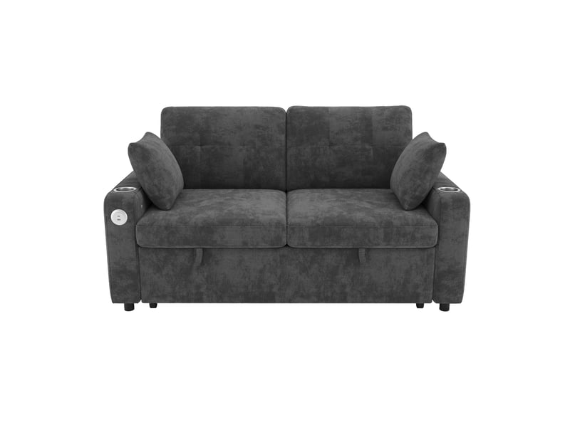  Canapé convertible 2 places avec led et ports usbtype-c homvra  - Conforama A