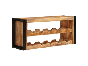 Étagère à vin, casier à bouteilles mural 100 x 45 x 33 cm bois de mangue brut solide cf41291