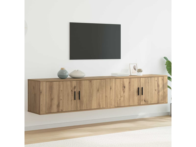 Ensemble de meuble tv mural 2 pcs chêne artisanal - Conforama B