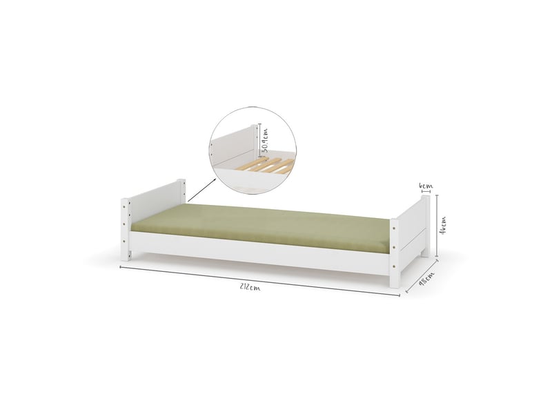  Pack lit enfant montessori avec matelas 90x200 cm louw  bois Louw - Conforama D