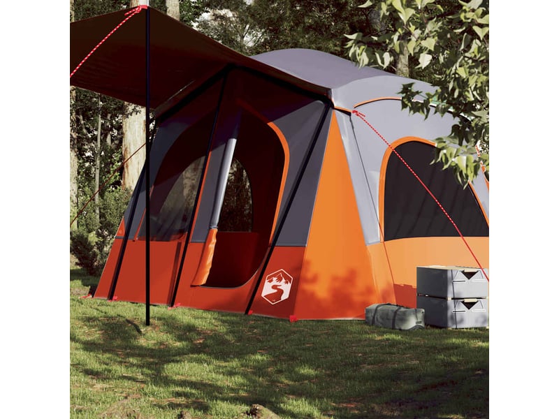  Tente de camping de cabine 5 personnes gris orange imperméable  - Conforama B