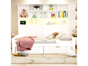 Lit superposé 90x200 cm <strong>OOIILLEE</strong> <strong></strong> coloris blanc