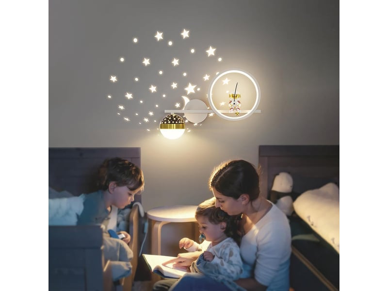  Applique murale d'intérieur led avec interrupteur tactile à intensité variable - lampe de chevet ciel étoilé astronaute  - Conforama D