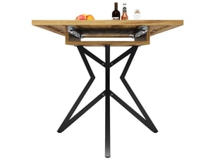 Table à manger extensible 120-160×80×76cm - pieds métalliques en forme d'étoile - plateau noyer ou imitation marbre - 6-8 personnes