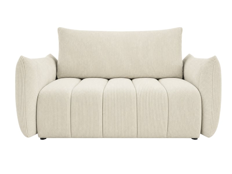  Moorea - canapé droit convertible petit velours côtelé 2 places beige  - Conforama A