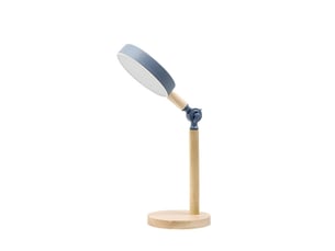 Fabrilamp pontica lampe de bureau led bleu et bois 15 w 1125 lm, articulée, 3 températures