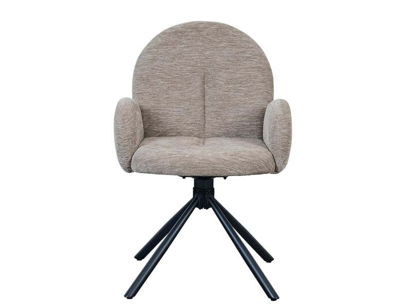  Lot de 2 chaises de salle à manger pivotantes en chenille taupe W5093P434251 - Conforama A