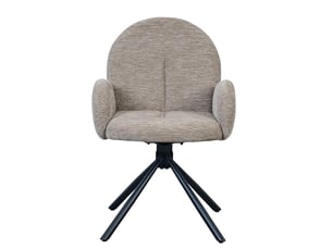 Lot de 2 chaises de salle à manger pivotantes en chenille taupe