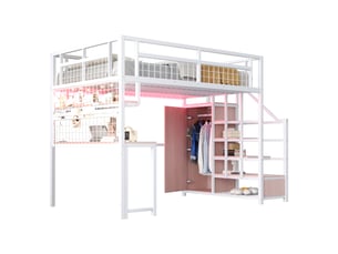 Lit mezzanine 140x200 cm STILVORA   coloris blanc