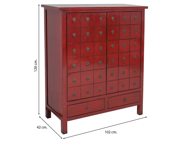  Armoire en bois rouge 102x42x120 cm h  - Conforama C