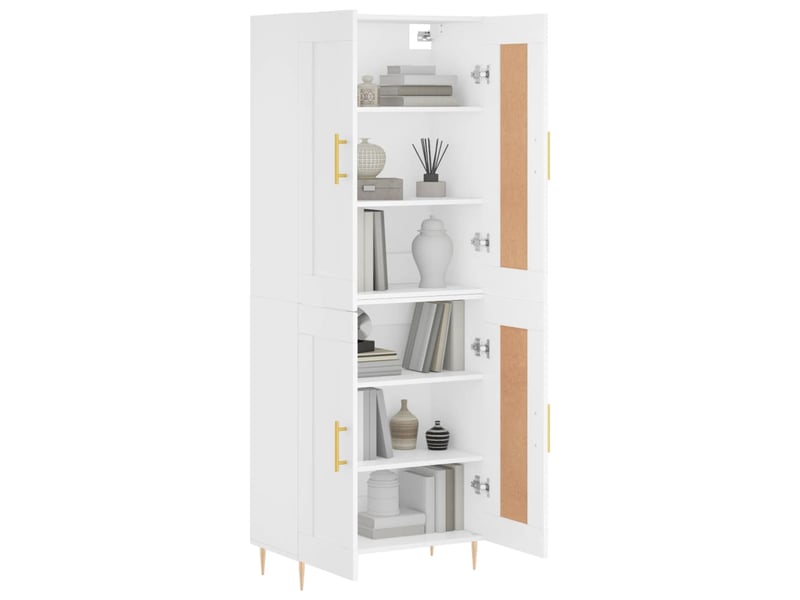 Buffet haut - bahut - meuble de rangement blanc 69,5x34x180 cm bois d'ingénierie - Conforama C