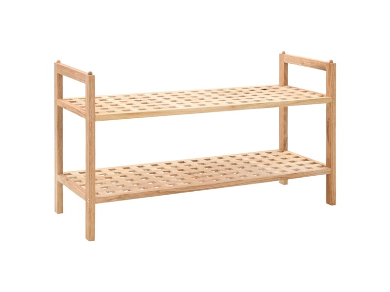  Meuble à chaussures, étagère à chaussures bois de noyer massif 69x26x40 cm  - Conforama B
