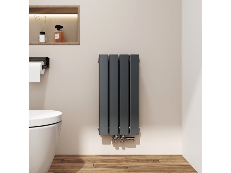  Emke radiateur à eau chaude, radiateur plat double couche connexion centrale, anthracite 60x30cm, 384w  - Conforama B