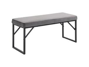 Banc avec coussin rembourré, banc à chaussures, banc d'entrée, coussin inclus, gris foncé et noir