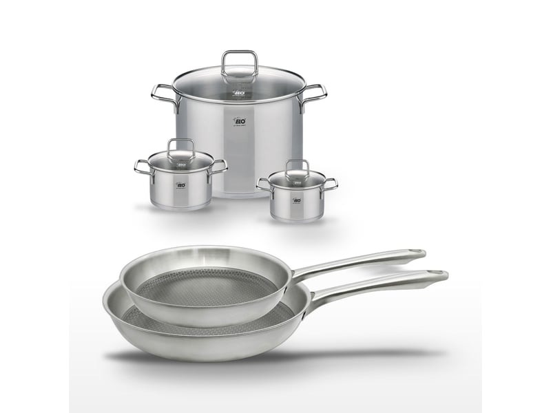  Lot de 2 poêles 2428cm et 3 faitouts elo relief passion 9537850BX88 - Conforama A