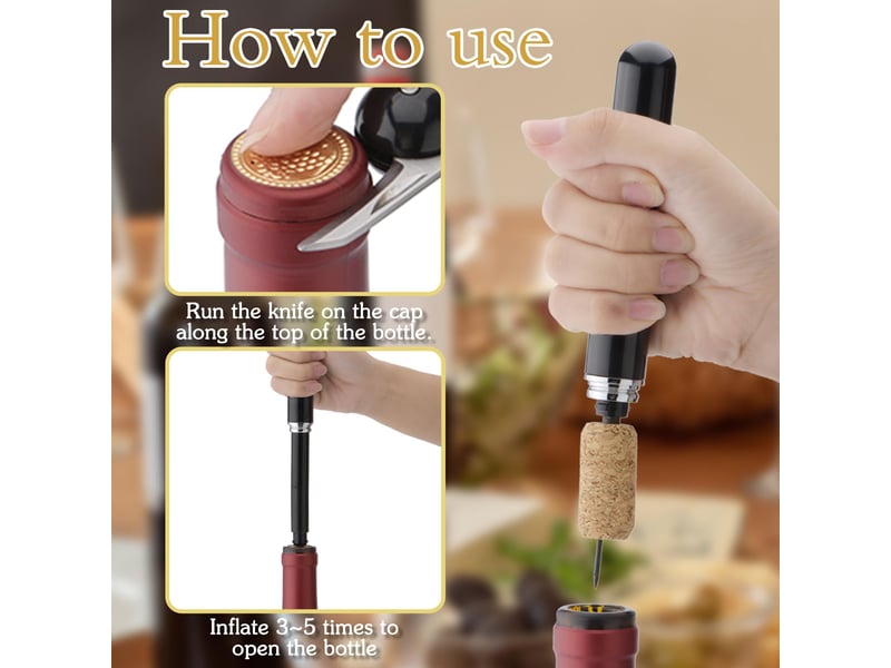 Kit accessoire vin ouvre bouteille, ouvre bouteille de vin, verseur pour le vin, obouchon à vide, ensembles d'accessoires pour vin avec ouvre-lapin - Conforama D