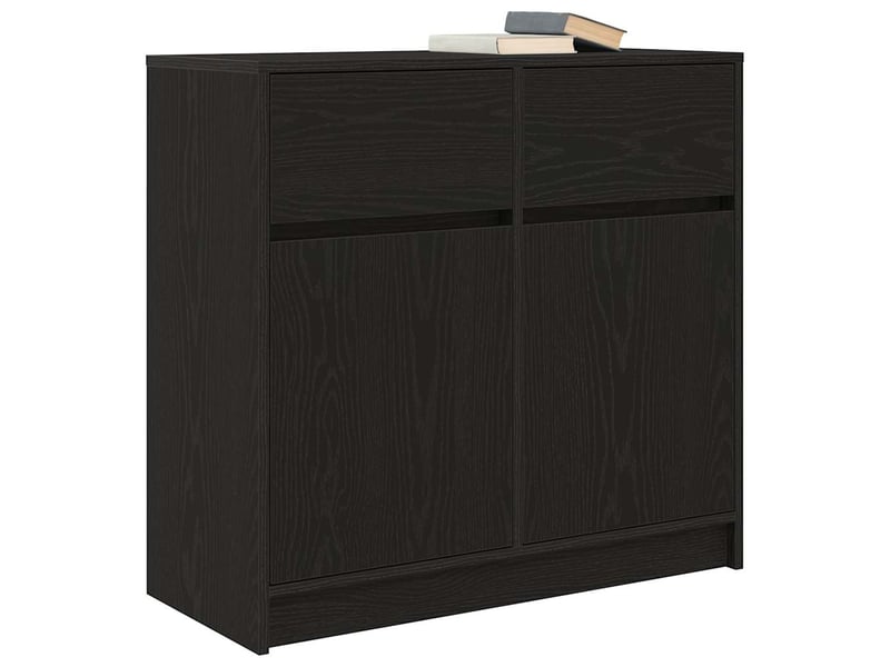  Buffet - bahut - meuble de rangement avec tiroir chêne noir 80x34x76 cm bois d'ingénierie  - Conforama D