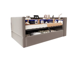 Lit banquette 90x190 cm <strong>SAPGAKS</strong> <strong></strong> coloris gris