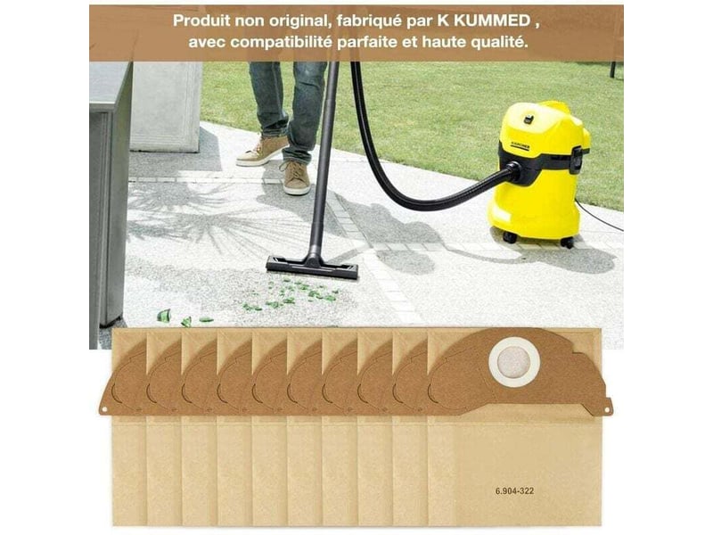  Lot de 10 sacs d’aspirateur pour karcher 6.904-322.0  - Conforama E