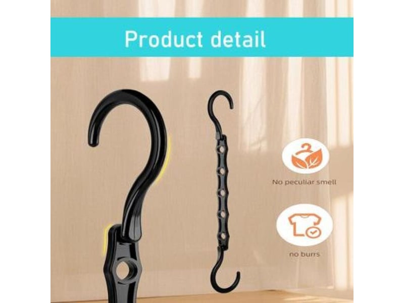  Cintre multifonctionnel en plastique, cintre pliable rotatif, crochet de connexion de rangement, noir XLH-QYH-003928MF - Conforama B
