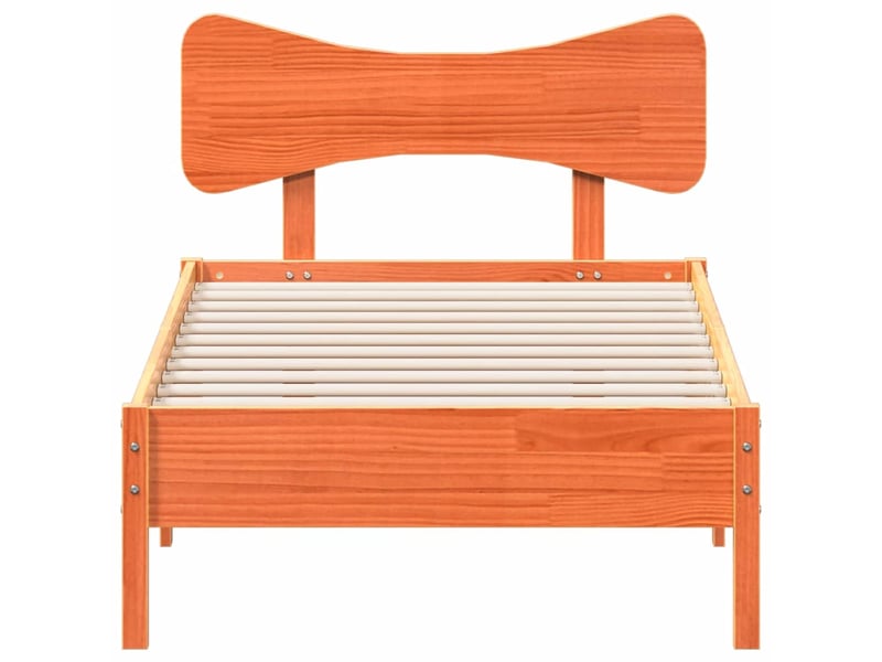  Lit simple- lit adulte -  cadre de lit sans matelas  marron 90x200 cm bois pin massif  - Conforama C