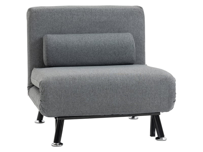 Fauteuil convertible gris foncé, dossier réglable, fauteuil avec lit 1 place pour salon et chambre d'amis - Conforama A