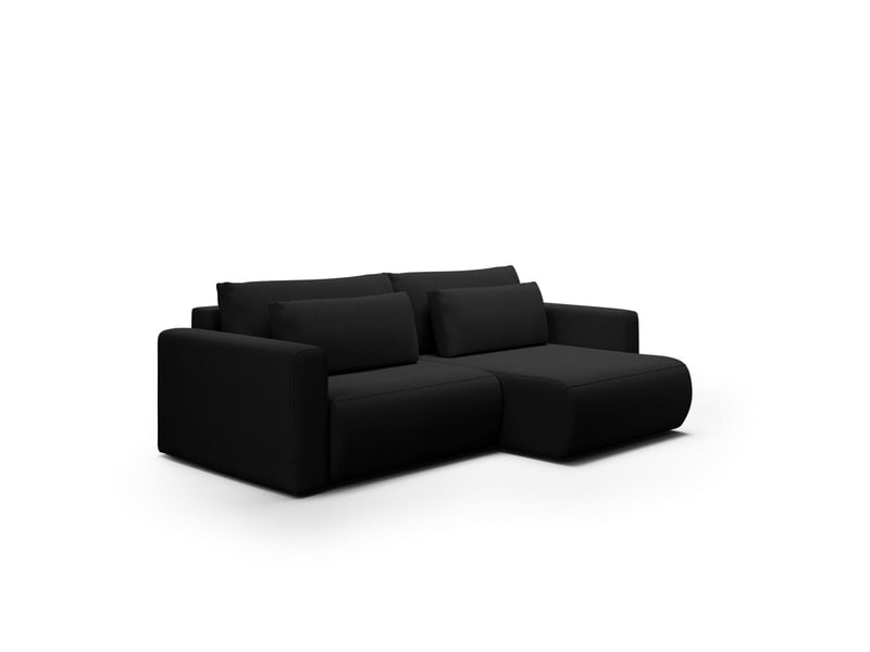 Canapé d'angle convertible 5 places welly noir - Conforama A