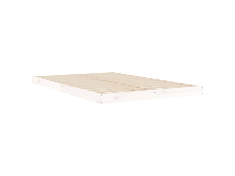  Lit double- lit adulte -  cadre de lit sans matelas blanc 120x190 cm bois de pin massif  - Conforama C