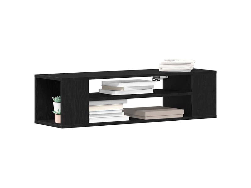  Meuble tv - banc tv - meuble de rangement 100 x 30 x 26,5 cm chêne noir bois d'ingénierie  - Conforama C
