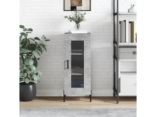 Buffet - bahut - meuble de rangement gris béton 34,5x34x90 cm bois d'ingénierie
