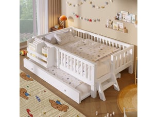 Lit simple 90x200 cm STILVORA coloris blanc