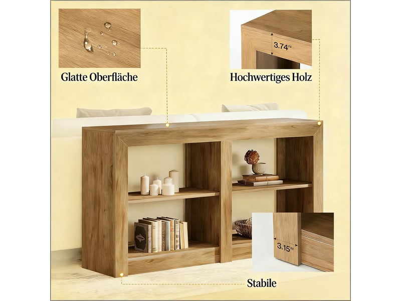  Table console d'entrée en mdf marron avec 3 niveaux 150x35x85 cm  - Conforama D