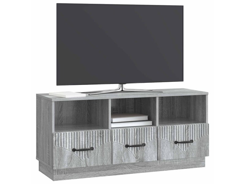  Meuble tv - banc tv - meuble de rangement sonoma gris 102 x 34,5 x 47 cm bois d'ingénierie  - Conforama C