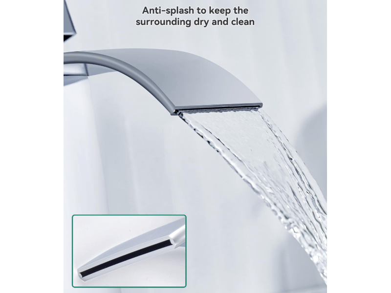  Robinet de lavabo galvanisé avec douchette cascade, robinet de salle de bain avec douchette, robinet de lavabo  - Conforama C