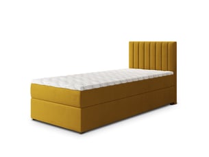 Lit avec rangement 80x200 cm <strong>MASSENO</strong> <strong></strong> coloris jaune