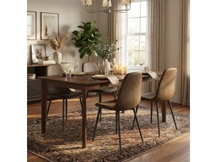 Lot de 4 chaises rembourrées en similicuir pour salon aurelia - marron foncé