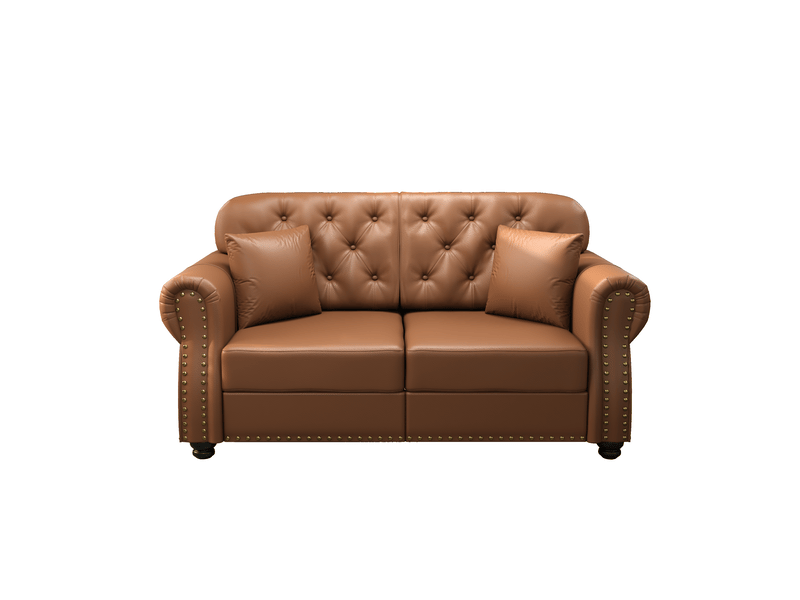  Canapé chesterfield 2 places 160x76x86 cm, canapé de salon, mousse et ressorts ensachés, dossier capitonné, clous décoratifs, pu - marron CozyNest - Conforama A