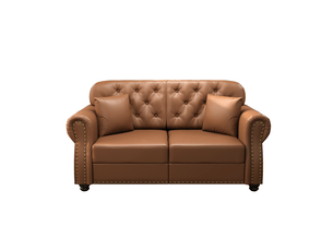 Canapé droit fixe  CozyNest 2 places Tissu marron