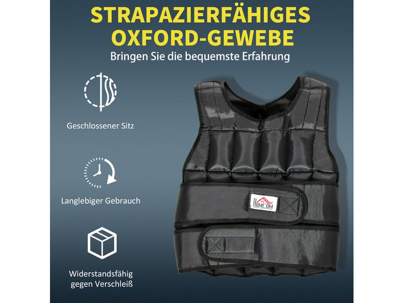  Lesté réglable 30 kg 60x50 cm – noir – 35 sachets amovibles, maintien ajustable pour musculation  - Conforama E