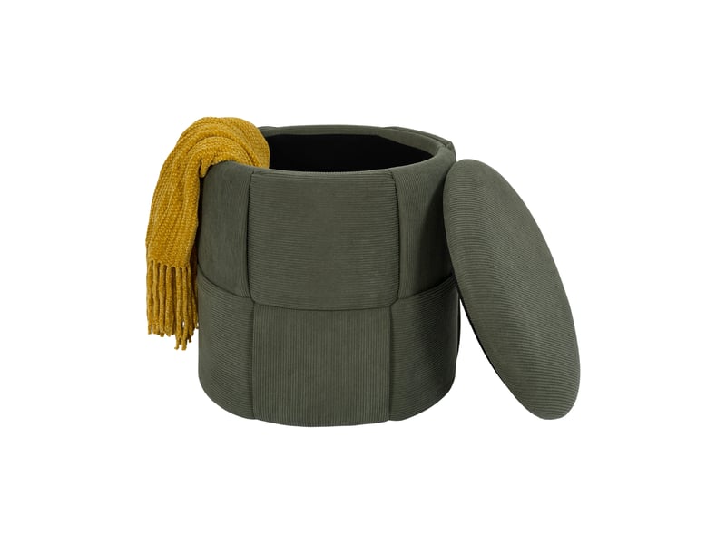 Pouf - home deco factory - jules - rangement - tressé - vert  - Conforama C