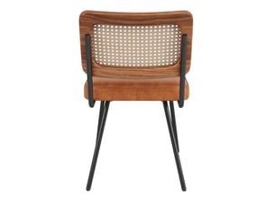 Chaise de salle à manger lot de 2 avec dossier en rotin pe ergonomique et pieds réglables en polyuréthane marron