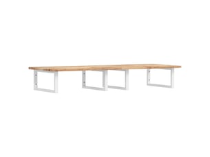 Étagère de vasque | étagère murale acier et bois massif d'acacia shl3853