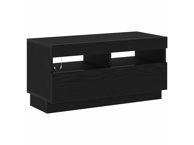  Meuble tv - banc tv - meuble de rangement 80 x 35 x 40 cm chêne noir bois d'ingénierie  - Conforama D