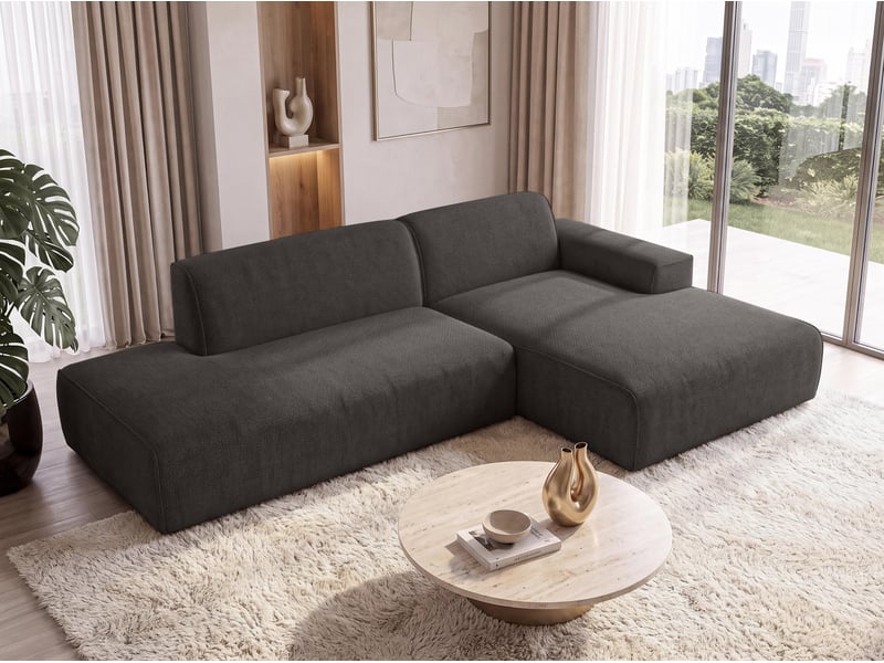  Canapé d'angle moderne didim duo, 288 cm, couleur graphite, revętement en velours d Didim Duo - Conforama D