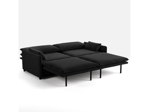 Canapé droit convertible OMNIGLINT TRADING LTD 3 places Tissu noir avec coffre de rangement