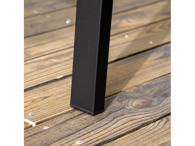  Banc de jardin 2 places 127 x 63 x 83 cm – noir – acier thermolaqué, dossier à motif floral et accoudoirs  - Conforama D