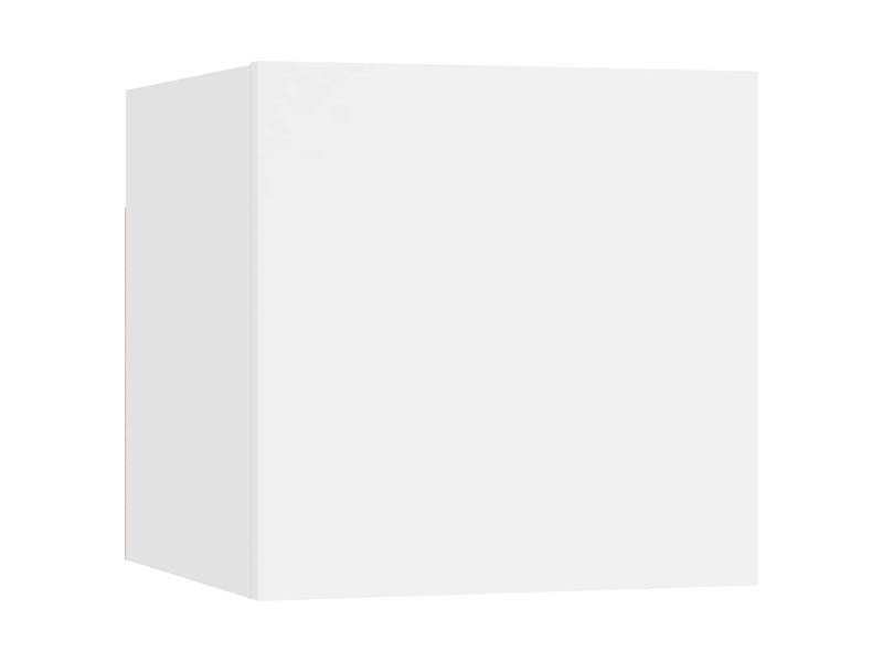  Lot de 8 meuble tv mural, meuble tv suspendu blanc 30,5x30x30 cm  - Conforama D