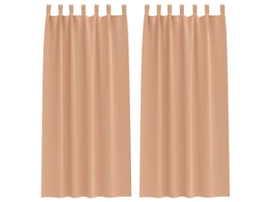 Lot de 2 rideaux occultants, rideaux black-out avec anneaux marron clair 225 x 140 cm cf44689