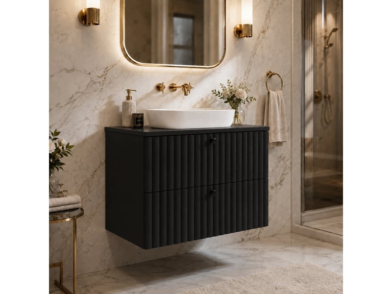  Meuble sous vasque suspendu bello noir 60 cm  - Conforama B