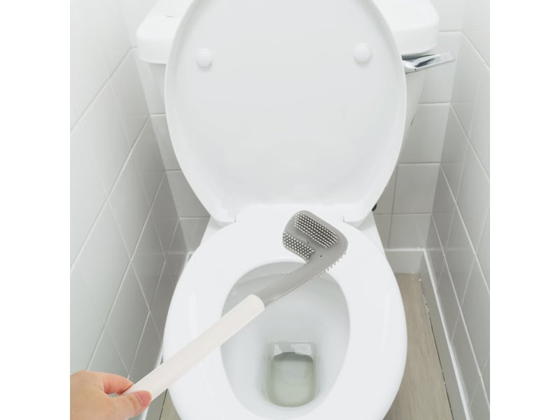 Brosse wc noire avec poignée antidérapante en tpr brosse de nettoyage pour cuvette de toilette outil efficace sans rayure pour salle de bain 15.35in BA-0000281-XSJ - Conforama C